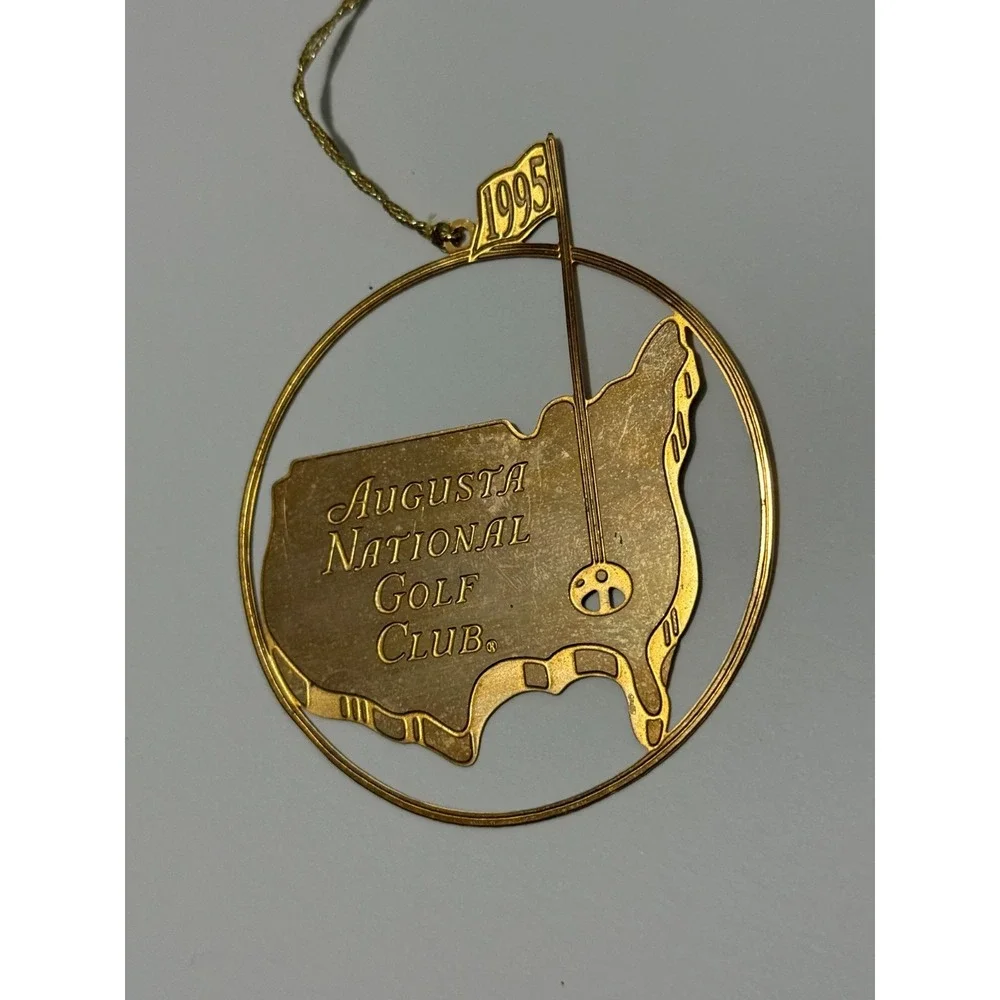VERY RARE 1995‎ MASTERS 24k GOLD PLATE GOLF AUGUSTA NATIONAL CHRISTMAS ORNAMENT